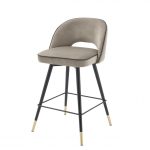 Set scaune de bar din catifea Mirage Grej 92cm Mobilier