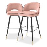 Set scaune de bar din catifea Bradford Nude 103cm Mobilier