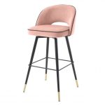 Set scaune de bar din catifea Bradford Nude 103cm Mobilier