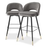 Set scaune de bar din catifea Bradford Gray 103cm Mobilier