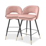 Set scaune de bar din catifea Mirage Nude 92cm Mobilier