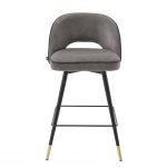 Set scaune de bar din catifea Mirage Gray 92cm Mobilier