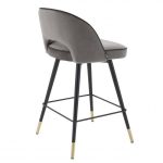 Set scaune de bar din catifea Mirage Gray 92cm Mobilier