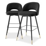 Set scaune de bar din catifea Bradford Black 103cm Mobilier