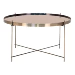 Masa de cafea rotunda aurie 70 cm Venezia Mobilier